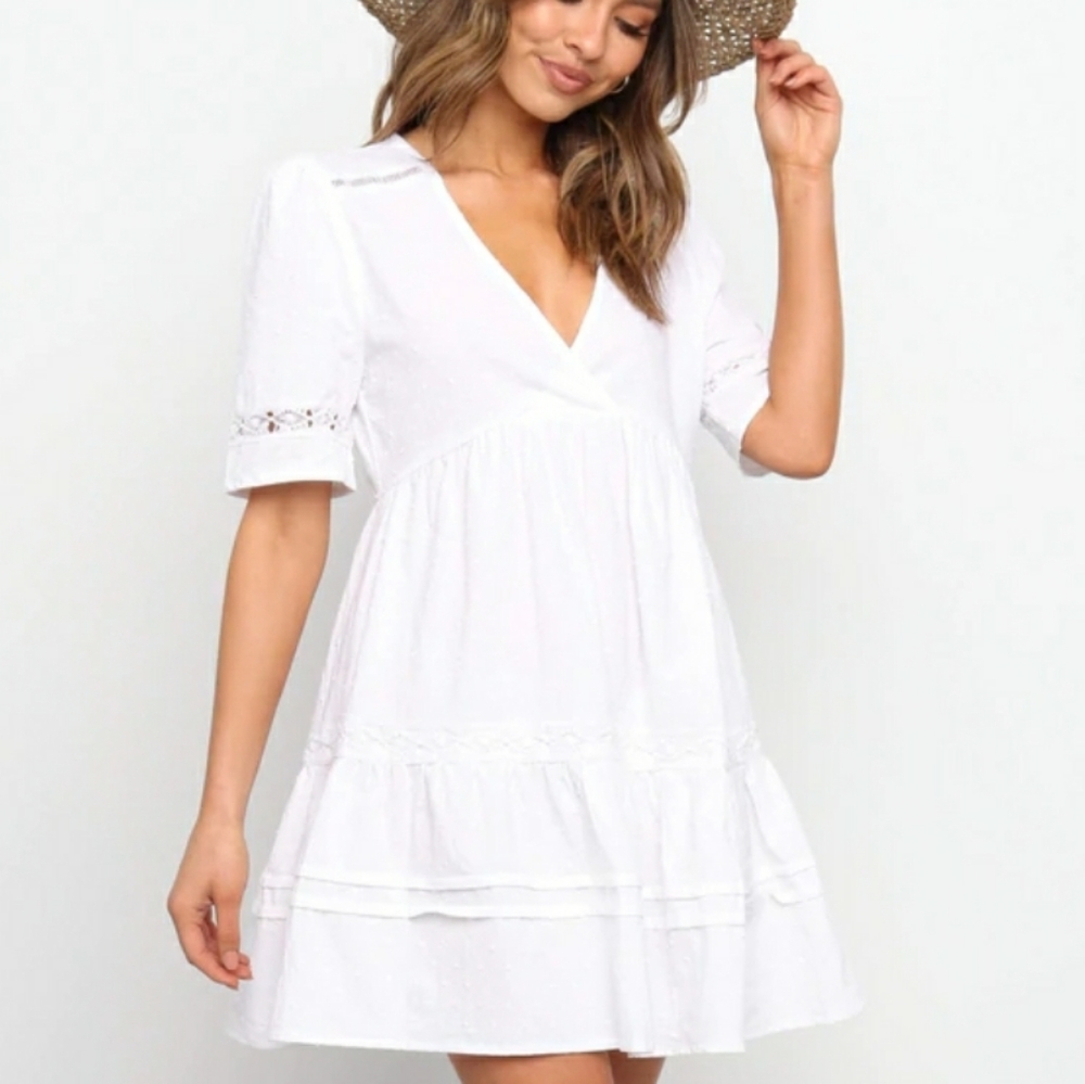 NWT Petal + Pup Hamidi Dress White SZ EURO 10/US 6 - Picture 2 of 9